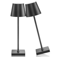 Load image into Gallery viewer, 2 Pack Black Cordless Table Lamps, Rechargeable LED Desk Lamps, Portable USB Rechargeable Table Light, Touch Dimmable Desk Light, Suitable for Home & Outdoor, Restaurant, Bedroom, Cafe, Bar, Party, Dinner, Shower, Patio