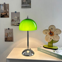 Load image into Gallery viewer, Green Lampshade Rechargeable Decorative Table Lamp With Infinitely Dimmable, Restaurant Night Light, Bedroom Room Bedside Lamps