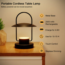 Load image into Gallery viewer, LED Desk Lamp, Black Hanging Lamp, Portable Table Light, USB Charging, Acrylic Table Lamp Can Be Used For Indoor / Outdoor / Camping / Travel