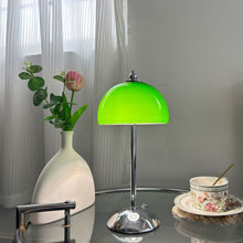 Load image into Gallery viewer, Green Lampshade Rechargeable Decorative Table Lamp With Infinitely Dimmable, Restaurant Night Light, Bedroom Room Bedside Lamps
