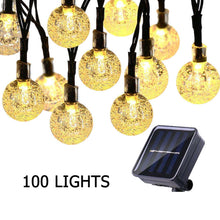 Load image into Gallery viewer, 1Set Of 100 Bulbs String Lights, Solar Powered With 8 Modes, Solar String Lights, Patio String Lights, LED String Lights, Flame Flicker Effect, Hanging Lights For Porch,,, Pergola, Bistro, Decoration