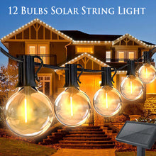 Load image into Gallery viewer, 1Set Of 12 Bulbs String Lights Solar Powered, Solar String Lights, Patio String Lights, LED String Lights, Flame Flicker Effect, Hanging Lights For Porch,,, Pergola, Bistro, Decoration
