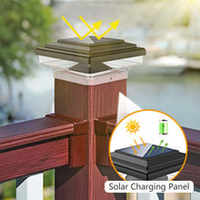 Load image into Gallery viewer, Four-sided Aluminum Alloy Solar Column Headlight,Waterproof, automatic charging, automatic light, easy to install