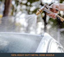Load image into Gallery viewer, ESOW Garden Hose Nozzle, 100% Heavy Duty Metal Spray Gun with Full Brass Nozzle, 4 Watering Patterns Watering Nozzle- High Pressure Rear Trigger Design for Watering Plants, Car Wash and Showering Dog