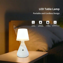 Load image into Gallery viewer, 1pc, White Modern Simple Bedroom Table Lamp, Study Cozy Creative Lamp, Touch Rechargeable Ambient Light