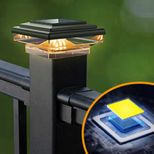 Load image into Gallery viewer, Four-sided Aluminum Alloy Solar Column Headlight,Waterproof, automatic charging, automatic light, easy to install