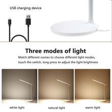 Load image into Gallery viewer, USB Rechargeable Desk Lamp, Infinitely Dimmable Folding Table Lamp, Eye Protection Reading Table Light, for Students, Writing, Sleeping Lighting, White