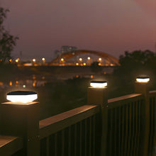 Load image into Gallery viewer, Four-sided Aluminum Alloy Solar Column Headlight,Waterproof, automatic charging, automatic light, easy to install