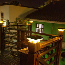 Load image into Gallery viewer, Four-sided Aluminum Alloy Solar Column Headlight,Waterproof, automatic charging, automatic light, easy to install