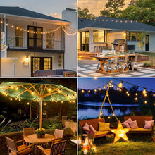 Load image into Gallery viewer, 1Set Of 12 Bulbs String Lights Solar Powered, Solar String Lights, Patio String Lights, LED String Lights, Flame Flicker Effect, Hanging Lights For Porch,,, Pergola, Bistro, Decoration