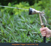 Load image into Gallery viewer, ESOW Garden Hose Nozzle 100% Heavy Duty Metal, Water Hose Sprayer with 7 Watering Patterns, Rear Trigger Design, High Pressure Nozzle Sprayer for Watering Plants, Car and Pet Washing