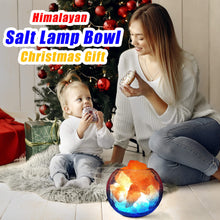 Load image into Gallery viewer, USB Himalayan Salt Lamp, Salt Rock Lamp with Natural Salt Chunks Bring Visual Impact of Ice and Fire to you, Used for Desk, Bedroom, Living Room and Gift - Color Changing + Warm Light Mode