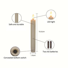 Load image into Gallery viewer, 6pcs LED Candle Lights, Night Light Battery Operated, LED Candles Atmosphere Lamp, Simulation of Burning Candle, Oscillating Candle Head, with Timer Remote, Decor Exquisite Set for Home Birthday Proposal Wedding Holiday
