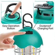Load image into Gallery viewer, Egg Shell Rechargeable Camping Lantern, 250LM Dimmable LED Camping Light with Foldable Hook, IPX4 Waterproof USB Lantern for Kids, Camping, Hiking, Home Emergency (Turquoise Blue)