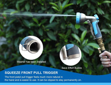 Load image into Gallery viewer, ESOW Garden Hose Nozzle Heavy Duty, 8 Adjustable Patterns Metal Water Hose Nozzle, High Pressure Hand Sprayer with Flow Control, Best for Watering Plant & Lawn, Pets Shower, Car Washing, Sky Blue