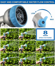 Load image into Gallery viewer, ESOW Garden Hose Nozzle Heavy Duty, 8 Adjustable Patterns Metal Water Hose Nozzle, High Pressure Hand Sprayer with Flow Control, Best for Watering Plant & Lawn, Pets Shower, Car Washing, Sky Blue