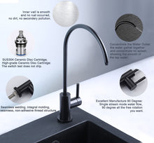 Load image into Gallery viewer, ESOW Kitchen Water Filter Faucet, 100% Lead-Free Drinking Water Faucet Fits Most Reverse Osmosis Units or Water Filtration System in Non-Air Gap, Stainless Steel 304 Body Matte Black Finish
