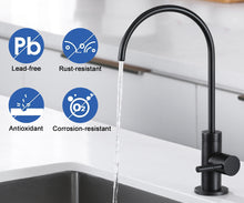 Load image into Gallery viewer, ESOW Drinking Water Faucet 100% Lead-Free, Water Filter Faucet for Kitchen Sink, Water Purification Faucet for Reverse Osmosis or Water Filtration System, Non-Air Gap, SUS304 Matte Black

