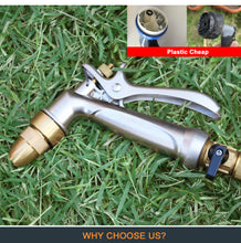 Load image into Gallery viewer, ESOW Garden Hose Nozzle, 100% Heavy Duty Metal Spray Gun with Full Brass Nozzle, 4 Watering Patterns Watering Nozzle- High Pressure Rear Trigger Design for Watering Plants, Car Wash and Showering Dog
