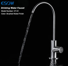 Load image into Gallery viewer, ESOW Kitchen Water Filter Faucet, 100% Lead-Free Drinking Water Faucet Fits Most Reverse Osmosis Units or Water Filtration System in Non-Air Gap, Stainless Steel 304 Body Brushed Nickel Finish
