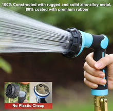 Load image into Gallery viewer, ESOW Garden Hose Nozzle 100% Heavy Duty Metal, Water Hose Sprayer with 8 Watering Patterns, Thumb Control On Off Valve, High Pressure Nozzle Sprayer for Watering Plants, Car and Pet Washing, Blue
