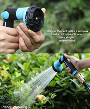 Load image into Gallery viewer, ESOW Garden Hose Nozzle 100% Heavy Duty Metal, Water Hose Sprayer with 8 Watering Patterns, Thumb Control On Off Valve, High Pressure Nozzle Sprayer for Watering Plants, Car and Pet Washing, Blue
