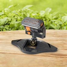 Load image into Gallery viewer, Upgraded Adjustable Oscillating Sprinkler, 16 Mini Turbine, Wide Area Coverage, Heavy-Duty Triangular Bracket Compatible for Lawn Yard Garden Watering

