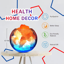 Load image into Gallery viewer, USB Himalayan Salt Lamp, Salt Rock Lamp with Natural Salt Chunks Bring Visual Impact of Ice and Fire to you, Used for Desk, Bedroom, Living Room and Gift - Color Changing + Warm Light Mode
