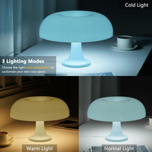 Load image into Gallery viewer, Donut Mushroom Lamp, Dimmable 70s Retro Table Lamp, Mid Century Modern Light with 3 Lighting Modes, Mushroom Shaped Lamp for Bedroom, Cool Home Decor Funky Light, Aesthetic Night Light (Blue)
