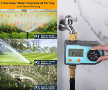 Load image into Gallery viewer, ESOW Sprinkler Timer with 3 Watering Programs Per Day, Programmable Automatic/Manual Irrigation System, Water Timer for Garden Hose Faucet, for Week Cycle Mode or Day Cycle Mode Outdoor Lawn Watering
