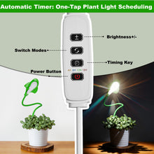 Load image into Gallery viewer, Small Grow Lights for Indoor Plants - Full Spectrum Leaf Shaped LED Plant Light with 4/8/12/18H Timer &amp; Dimmable, Safe for Succulents/Herbs/Potted Small Plants
