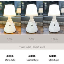 Load image into Gallery viewer, 1pc, White Modern Simple Bedroom Table Lamp, Study Cozy Creative Lamp, Touch Rechargeable Ambient Light
