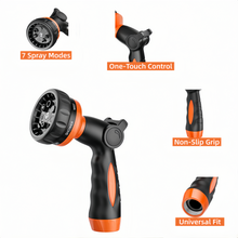 Load image into Gallery viewer, Garden Hose Nozzle Sprayer | 7 Spray Patterns &amp; Thumb Control On/Off | Hose Sprayer Nozzle - High Pressure Outdoor Water Hose Nozzle for Watering, Car Wash &amp; Pet Cleaning
