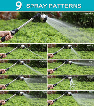 Load image into Gallery viewer, ESOW Garden Hose Wand 16 Inches, Watering Sprayer Wand with 9 Watering Patterns, 180° Adjustable Swivel Head, 100% Heavy Duty Metal Hose Nozzle, Thumb Control On Off Valve
