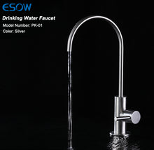 Load image into Gallery viewer, ESOW Drinking Water Faucet 100% Lead-Free, Water Filter Faucet for Kitchen Sink, Water Purification Faucet for Reverse Osmosis or Water Filtration System, Non-Air Gap, SUS304 Brushed Nickel
