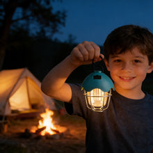 Load image into Gallery viewer, Egg Shell Rechargeable Camping Lantern, 250LM Dimmable LED Camping Light with Foldable Hook, IPX4 Waterproof USB Lantern for Kids, Camping, Hiking, Home Emergency (Turquoise Blue)
