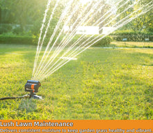 Load image into Gallery viewer, Upgraded Adjustable Oscillating Sprinkler, 16 Mini Turbine, Wide Area Coverage, Heavy-Duty Triangular Bracket Compatible for Lawn Yard Garden Watering
