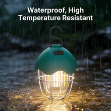 Load image into Gallery viewer, Egg Shell Rechargeable Camping Lantern, 250LM Dimmable LED Camping Light with Foldable Hook, IPX4 Waterproof USB Lantern for Kids, Camping, Hiking, Home Emergency (Turquoise Blue)

