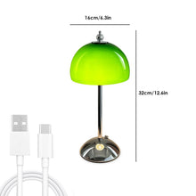 Load image into Gallery viewer, Green Lampshade Rechargeable Decorative Table Lamp With Infinitely Dimmable, Restaurant Night Light, Bedroom Room Bedside Lamps
