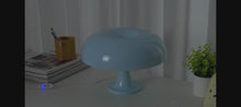 Load and play video in Gallery viewer, Donut Mushroom Lamp, Dimmable 70s Retro Table Lamp, Mid Century Modern Light with 3 Lighting Modes, Mushroom Shaped Lamp for Bedroom, Cool Home Decor Funky Light, Aesthetic Night Light (Blue)
