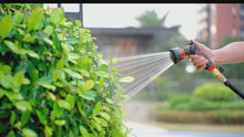Load and play video in Gallery viewer, Garden Hose Nozzle Sprayer | 7 Spray Patterns &amp; Thumb Control On/Off | Hose Sprayer Nozzle - High Pressure Outdoor Water Hose Nozzle for Watering, Car Wash &amp; Pet Cleaning
