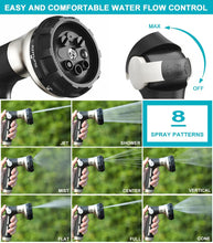 Load image into Gallery viewer, ESOW Garden Hose Nozzle Sprayer, 100% Heavy Duty Metal Water Hose Nozzle with 8 Different Spray Patterns, High Pressure Hand Sprayer for Watering Plant &amp; Lawn, Washing Car &amp; Pet

